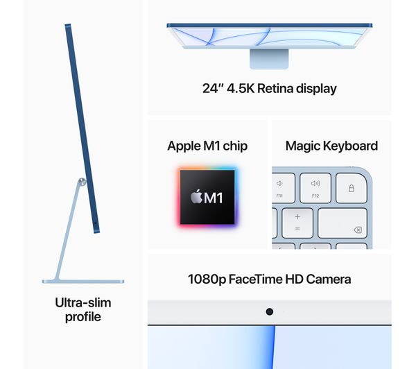 APPLE iMac 4.5K 24" (2021) - M1, 256 GB SSD, Silver - Image 6